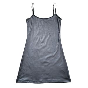 Black Leather Tunic Tank Top, Women's 8